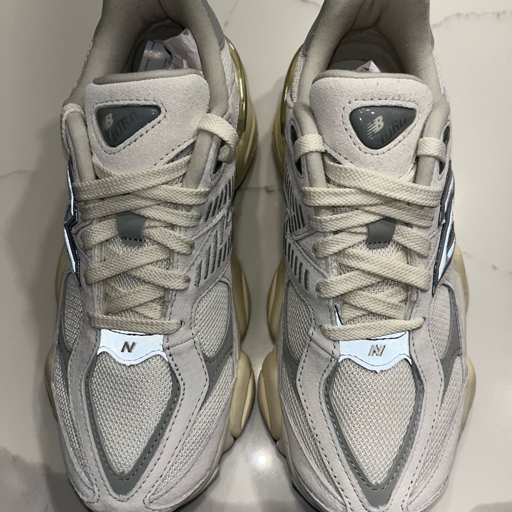 New Balance Cream and Gray Athletic Shoes 9060